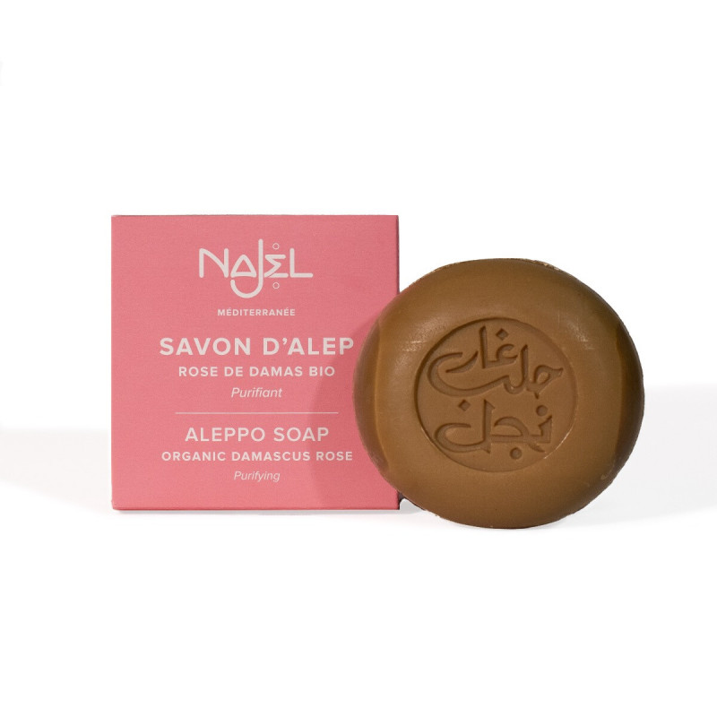 Savon d'Alep à la rose de Damas bio - 100g